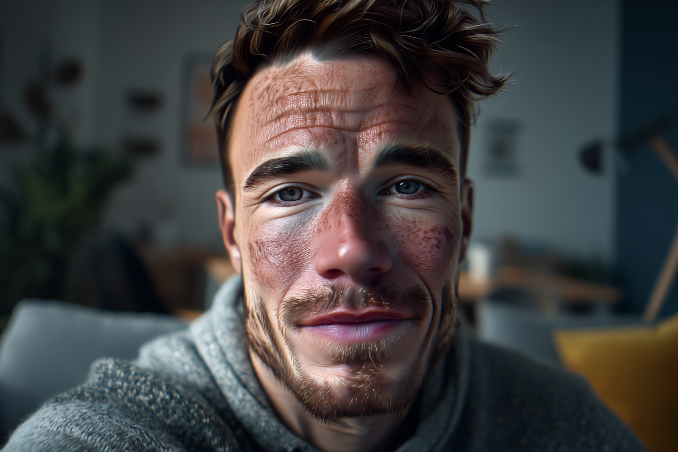 Un homme qui regarde droit devant lui | Source : Midjourney