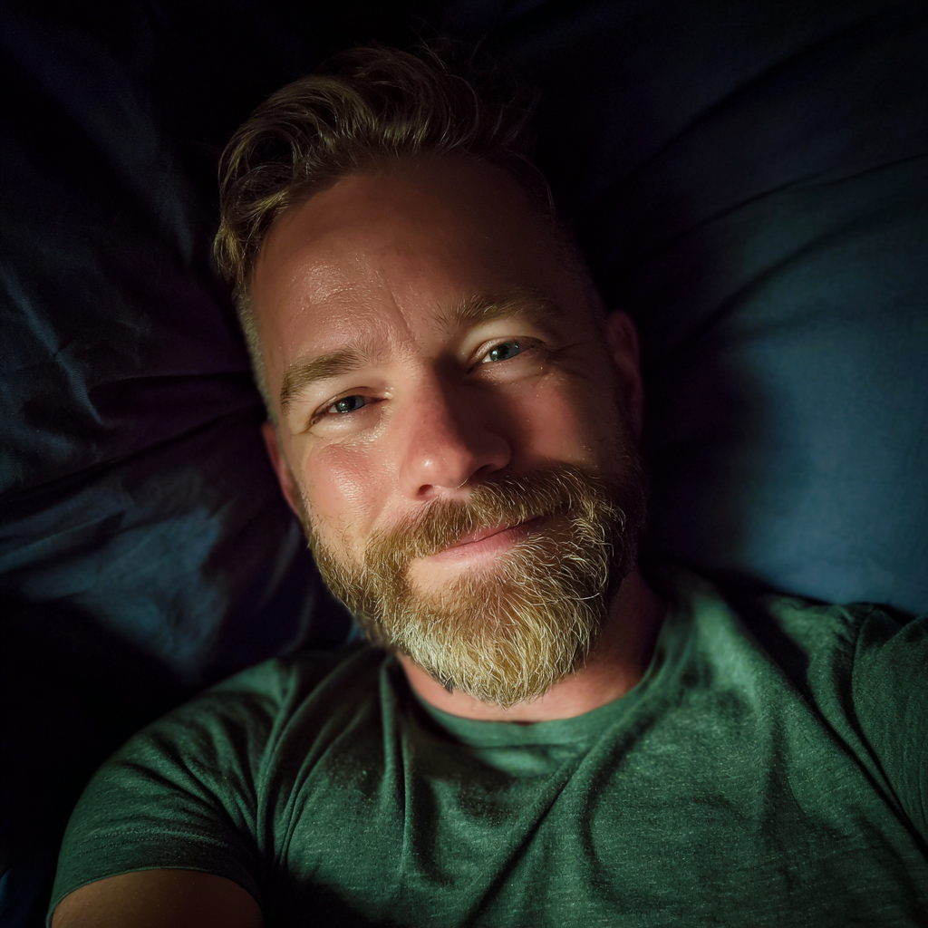 Un homme souriant portant un T-shirt vert | Source : Midjourney