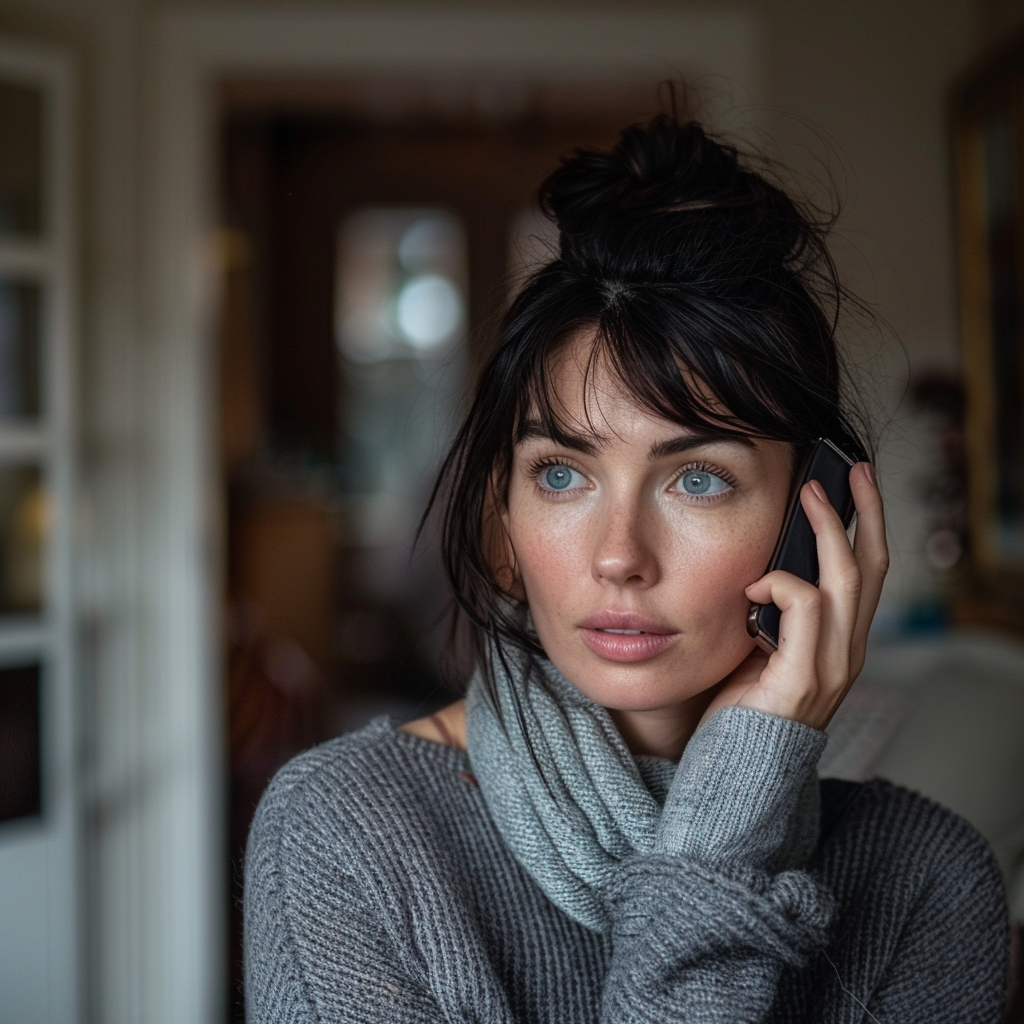 Une femme qui parle au téléphone | Source : Midjourney