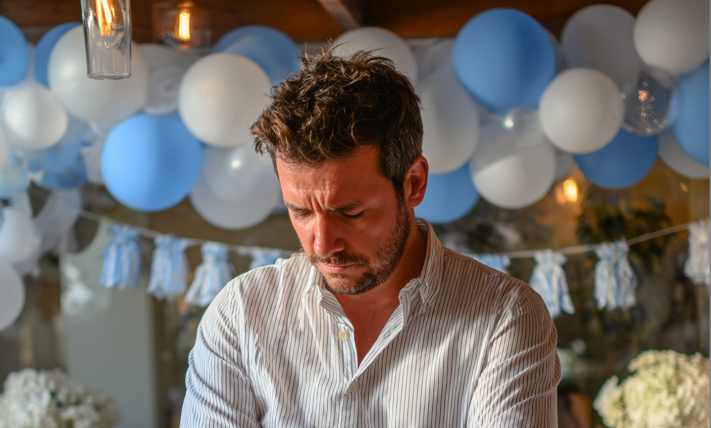 Un homme bouleversé qui regarde le sol | Source : Midjourney