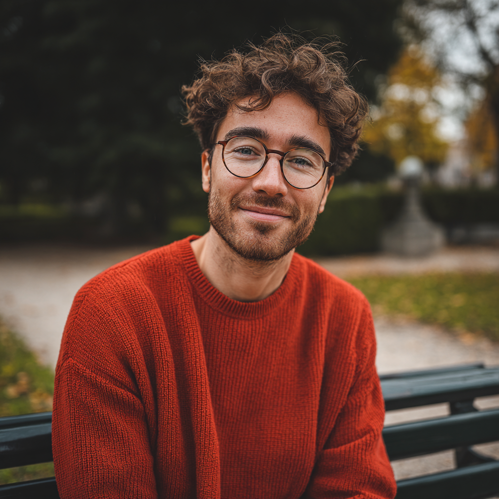 Un homme portant un pull-over rouge | Source : Midjourney
