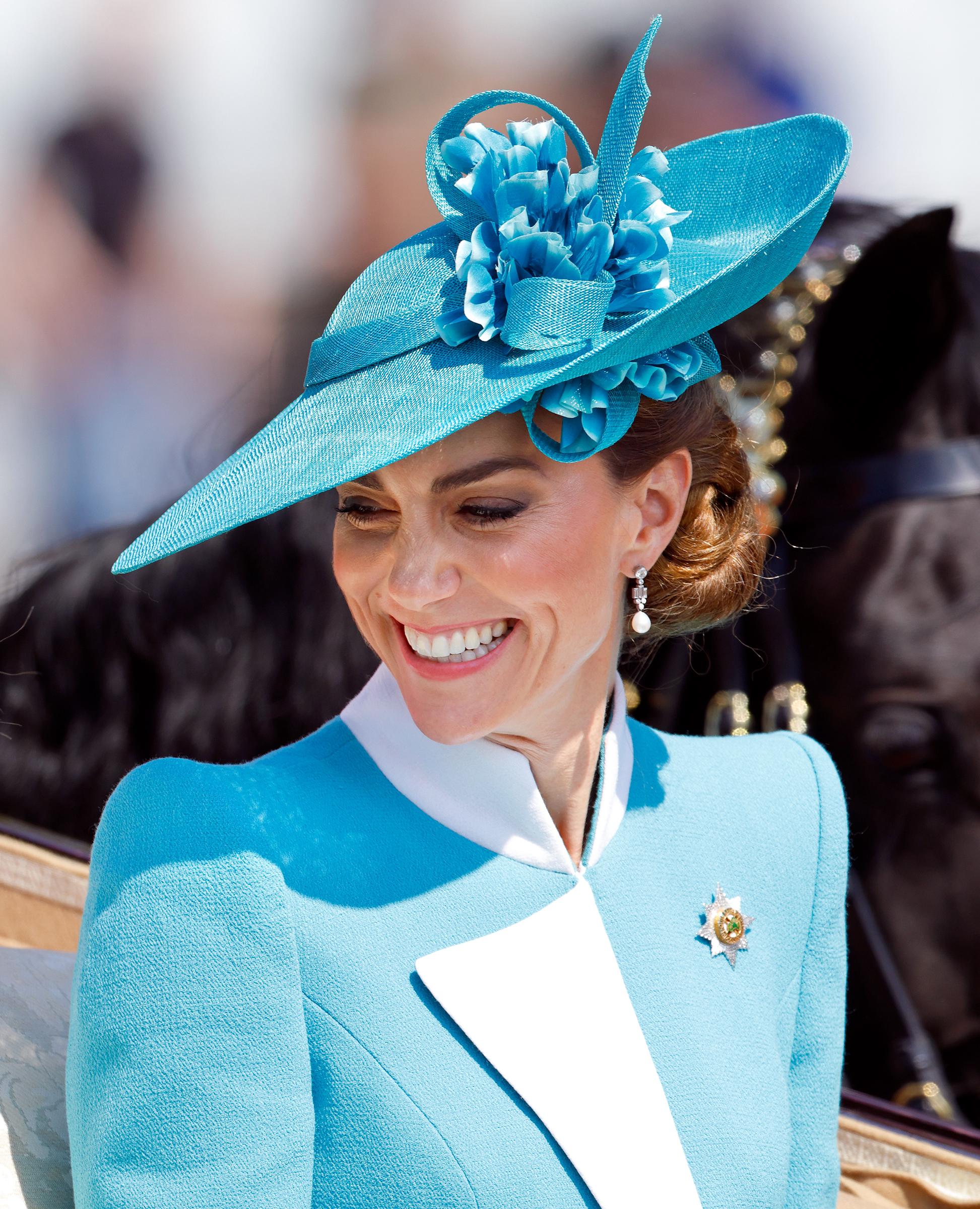 Catherine, princesse de Galles, quitte le palais de Buckingham à bord d'une calèche Ascot Landau lors du Trooping the Colour 2025 | Source : Getty Images