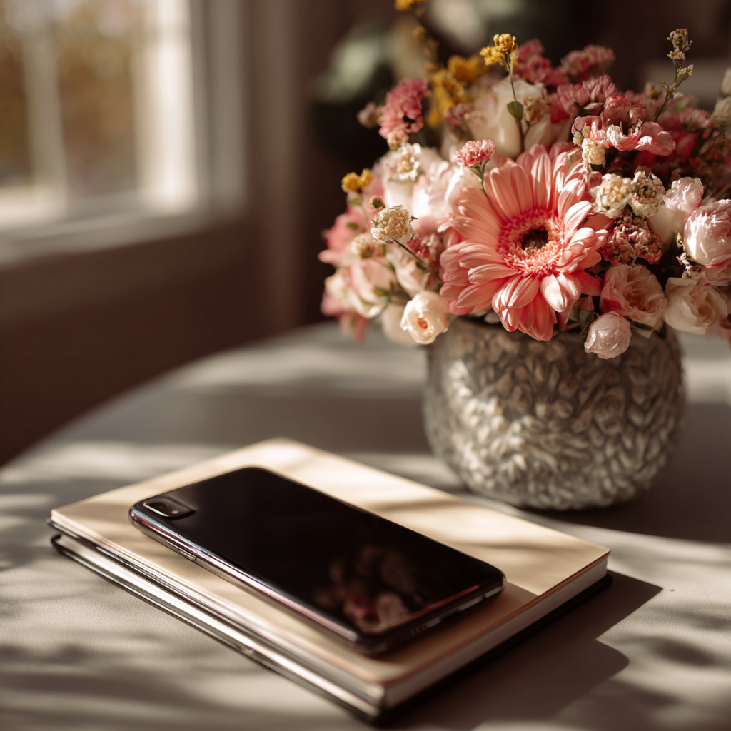 Un téléphone portable sur une table | Source : Midjourney