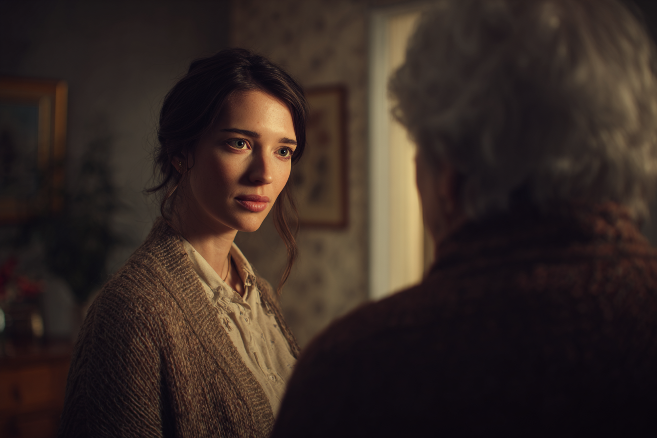 Une femme qui parle à sa belle-mère | Source : Midjourney