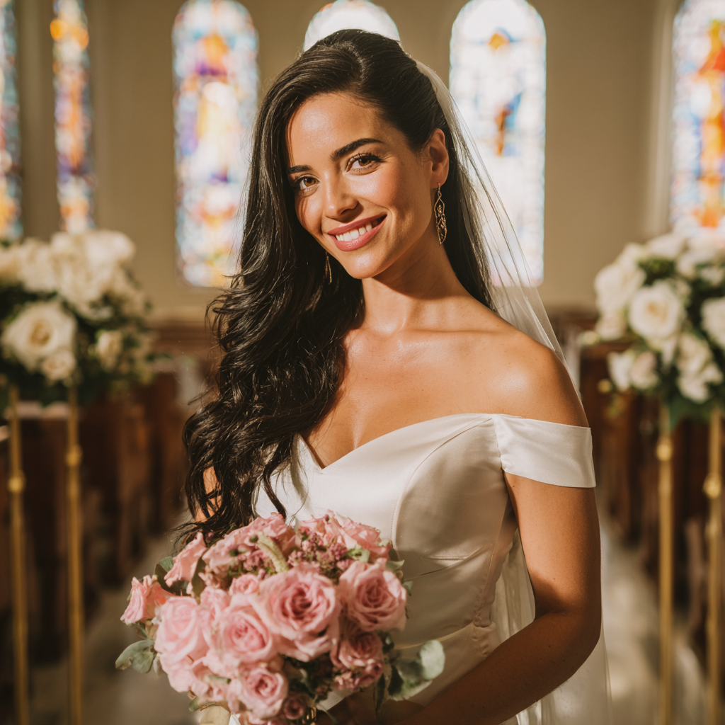 Gros plan sur une belle mariée | Source : Midjourney