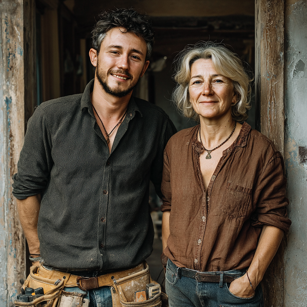Une mère et son fils se tiennent ensemble | Source : Midjourney