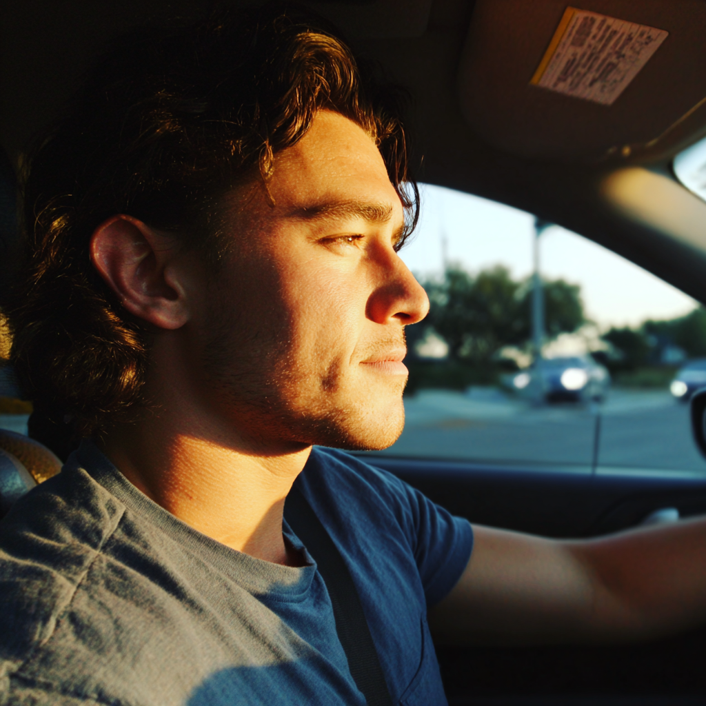 Un homme conduisant une voiture | Source : Midjourney