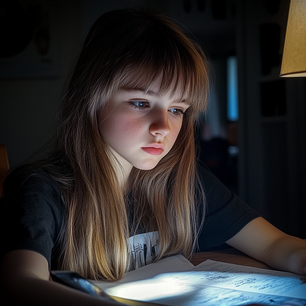 Une fille qui fait ses devoirs | Source : Midjourney