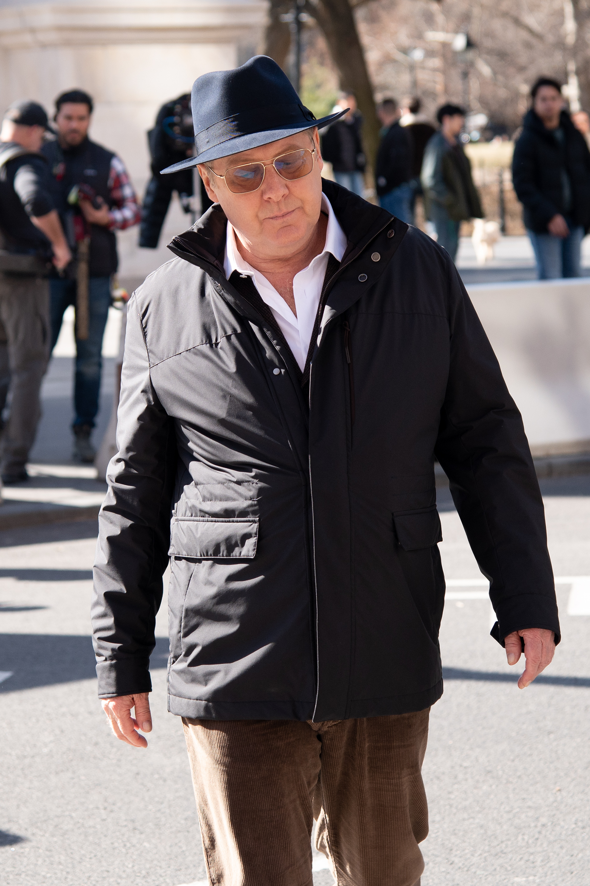 L'acteur sur le tournage de « Blacklist », le 16 février 2023 à New York | Source : Getty Images