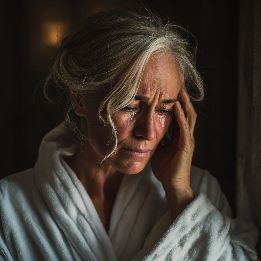 Une femme âgée qui pleure | Source : Midjourney