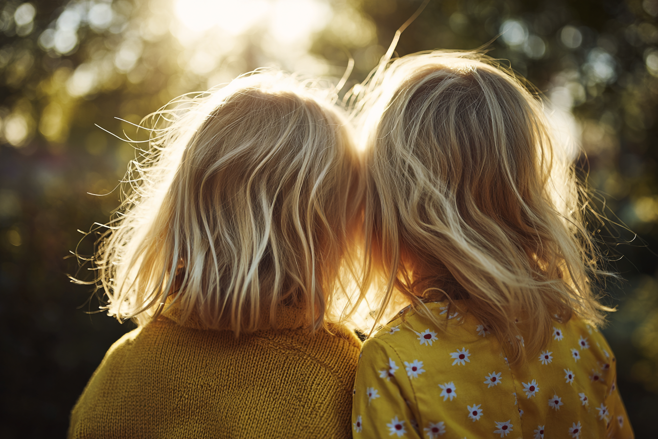 Deux filles se tenant l'une à l'autre | Source : Midjourney