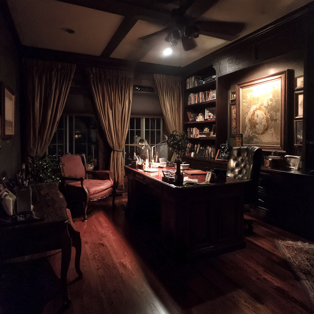 L'intérieur d'un bureau à domicile | Source : Midjourney
