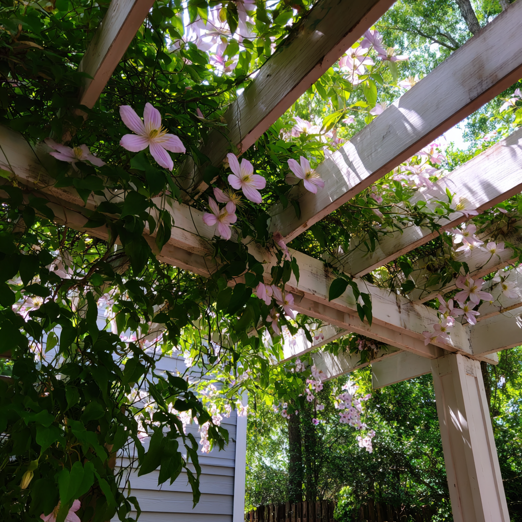 Des vignes poussant sur une pergola | Source : Midjourney
