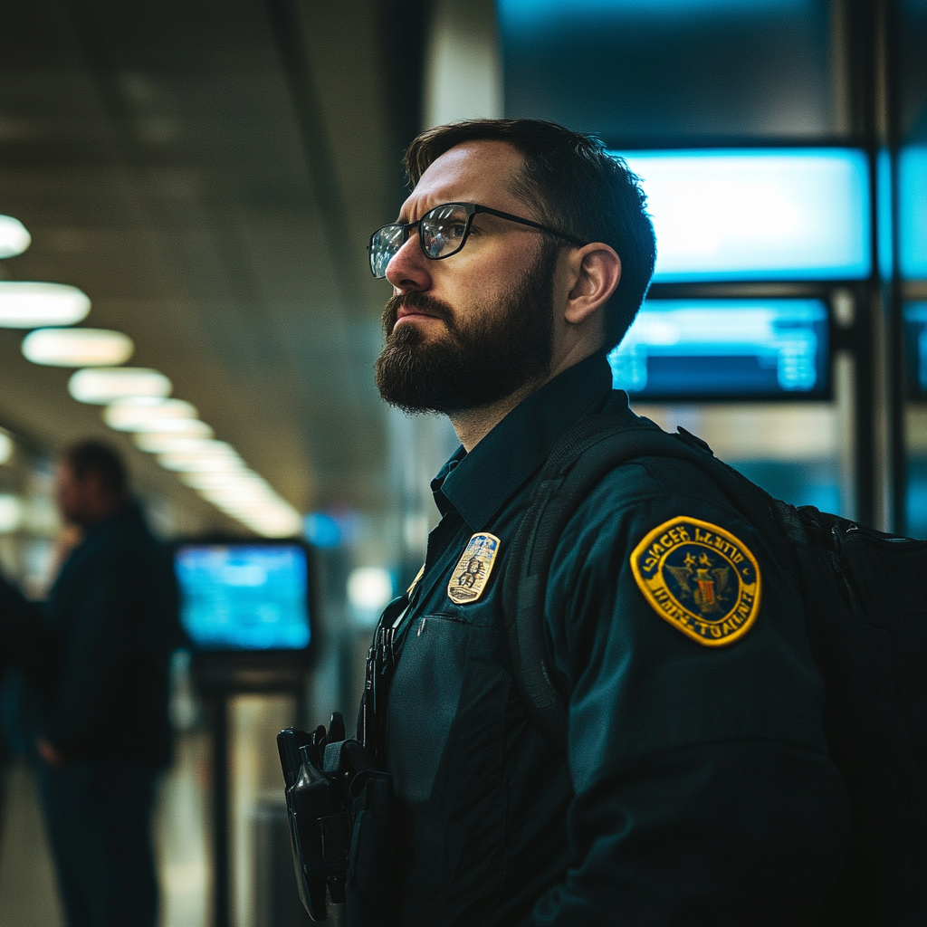 Un agent de la TSA dans un aéroport | Source : Midjourney