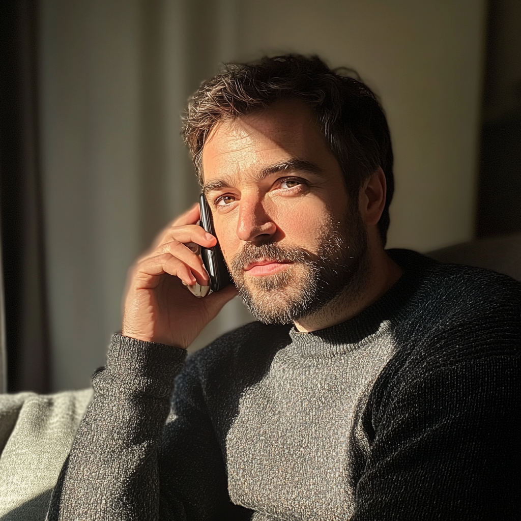 Un homme qui parle au téléphone | Source : Midjourney