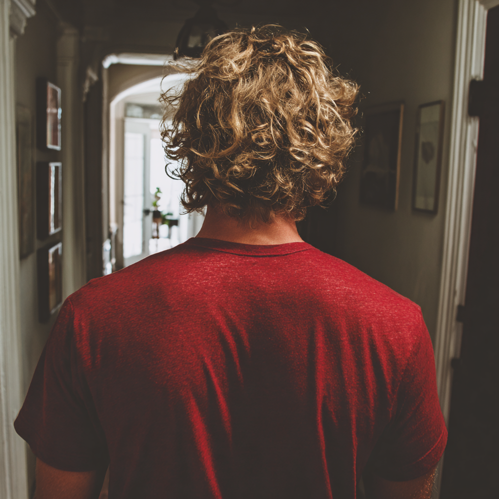 Un homme marchant dans le couloir d'une maison | Source : Midjourney