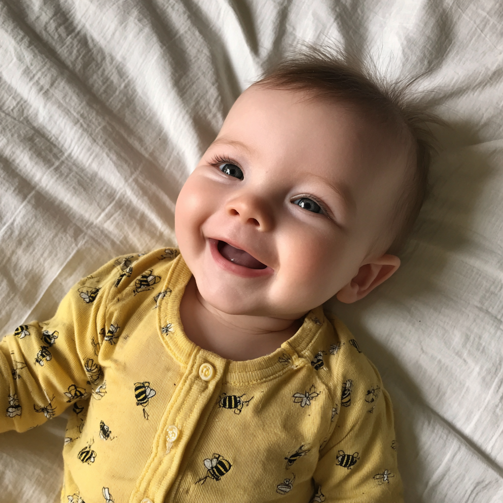 Une petite fille heureuse | Source : Midjourney