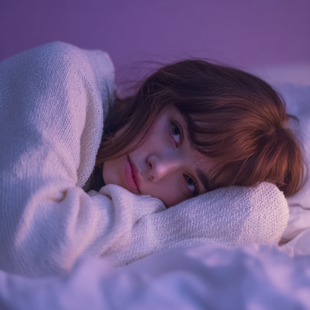 Une fille allongée sur son lit | Source : Midjourney