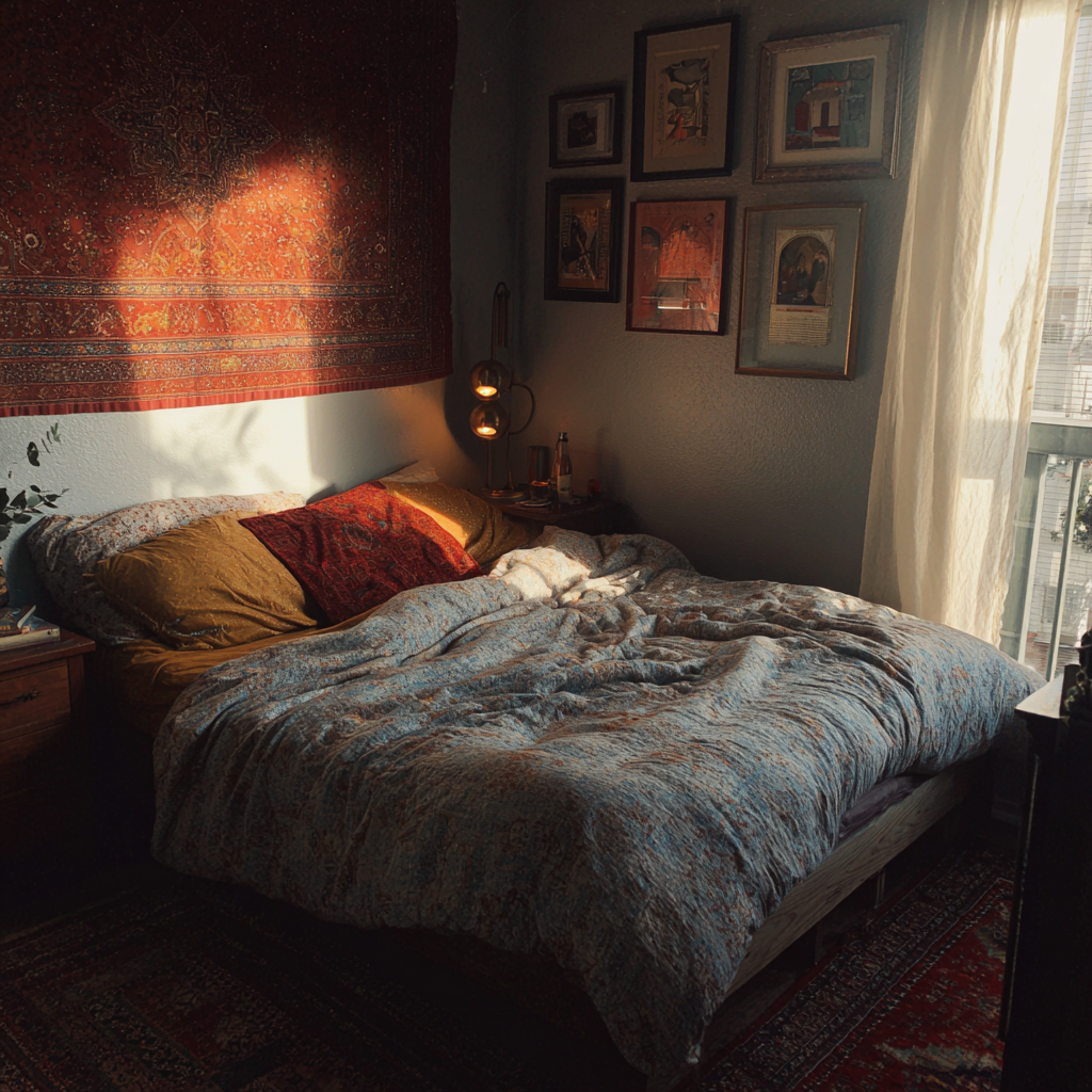 L'intérieur d'une chambre à coucher | Source : Midjourney