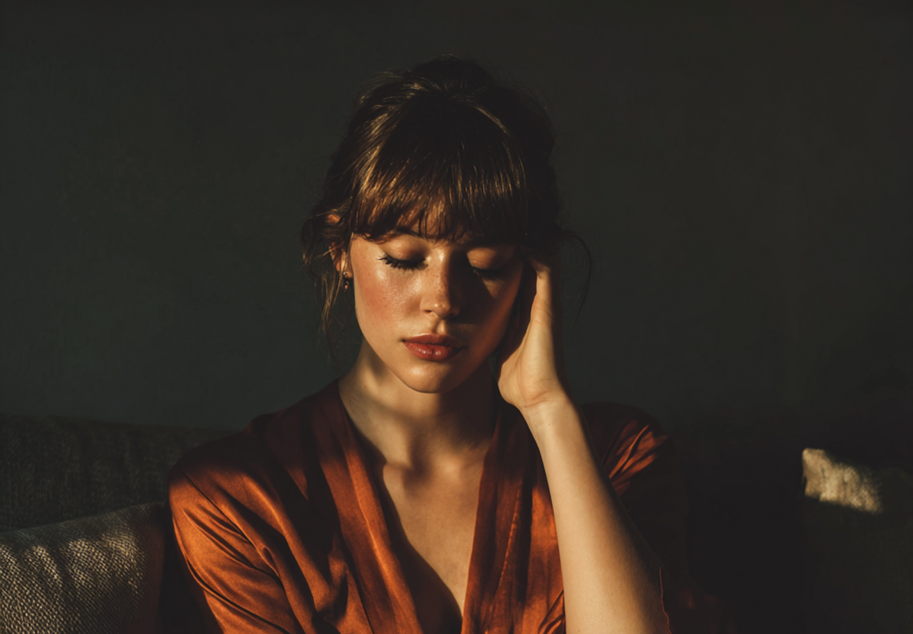 Une femme portant une robe orange brûlée | Source : Midjourney