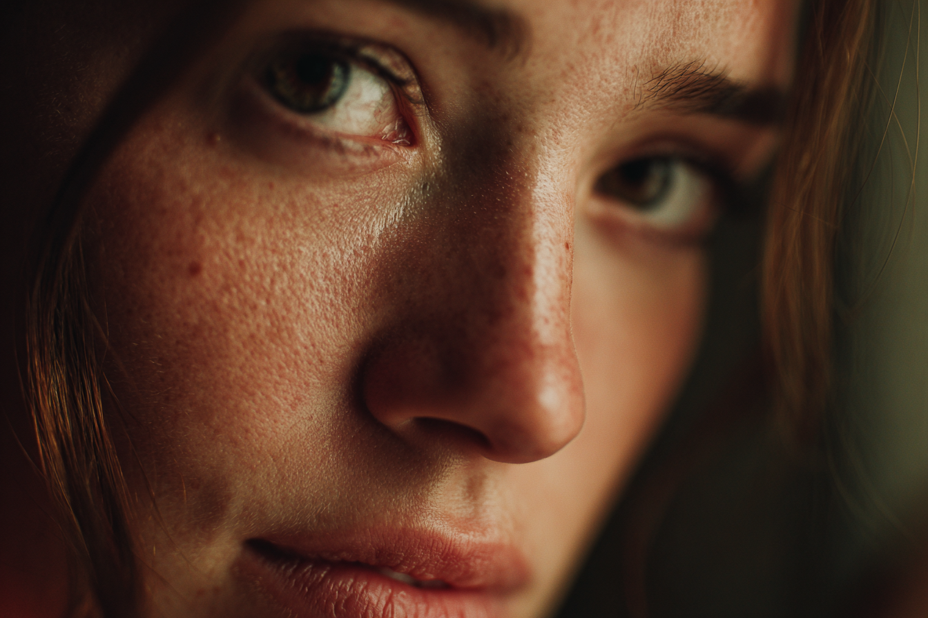 Gros plan sur le visage d'une femme | Source : Midjourney