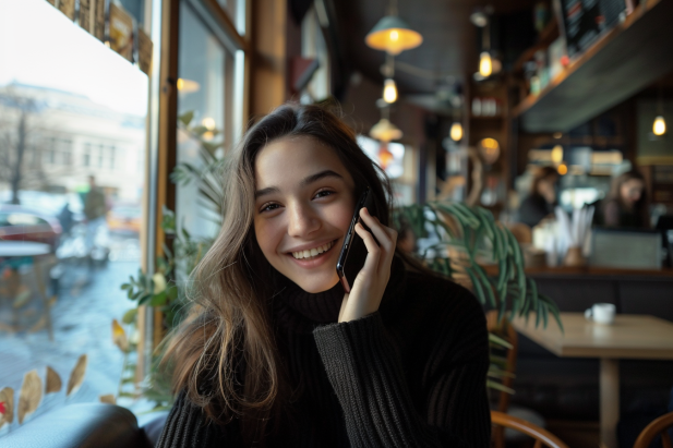 Une jeune femme au téléphone | Source : AmoMama