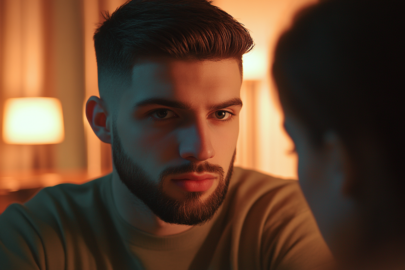 Un homme qui regarde sa femme | Source : Midjourney