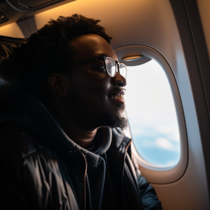 Un homme dans un avion | Source : Midjourney
