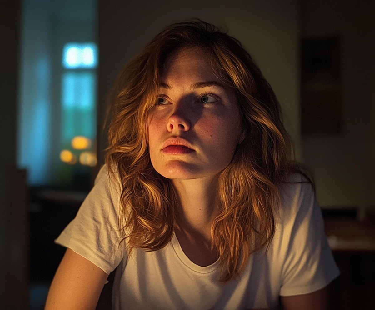 Une femme pensive assise à une table | Source : Midjourney