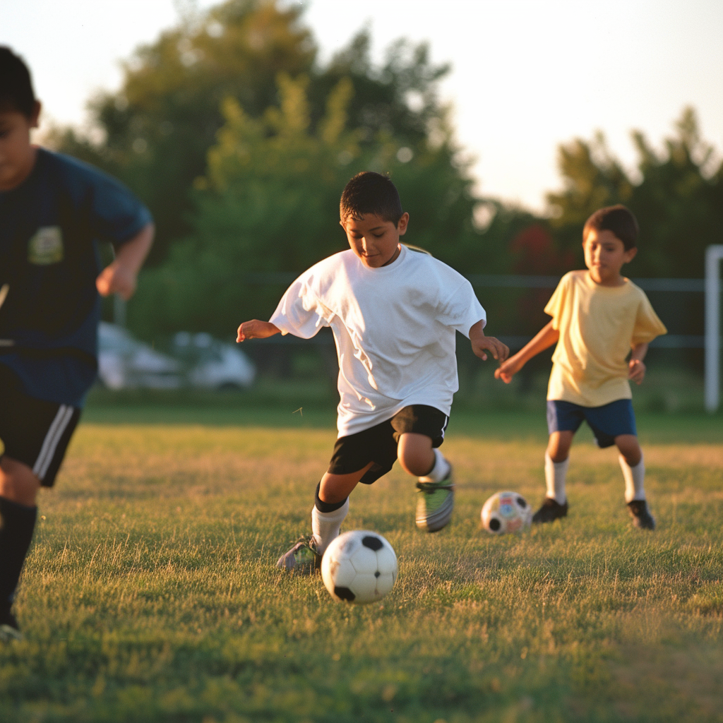Enfants jouant au football | Source : Midjourney