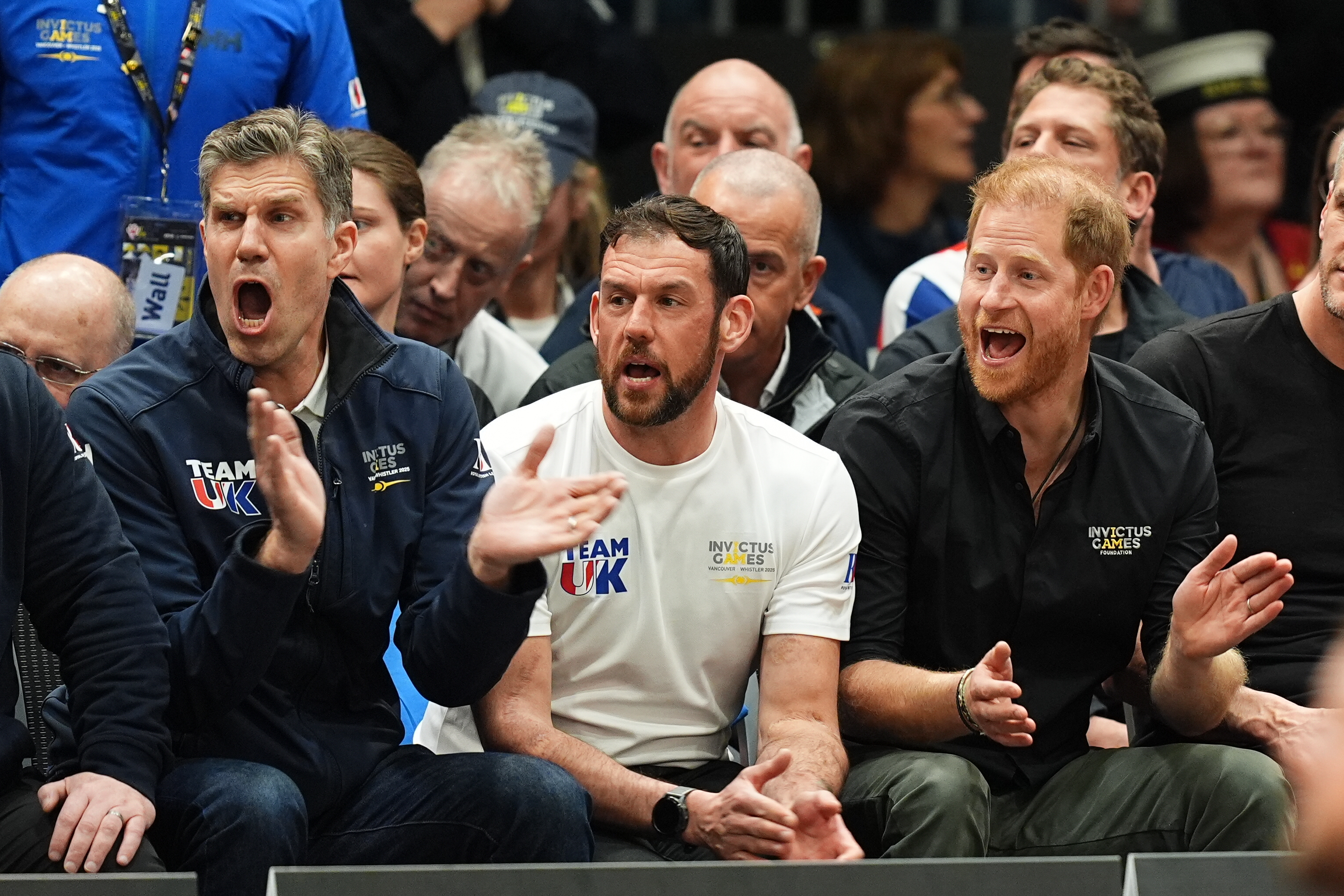 Le prince Harry assiste à une finale de basket-ball en fauteuil roulant lors des Jeux Invictus 2025 à Vancouver, au Canada, le 13 février 2025 | Source : Getty Images