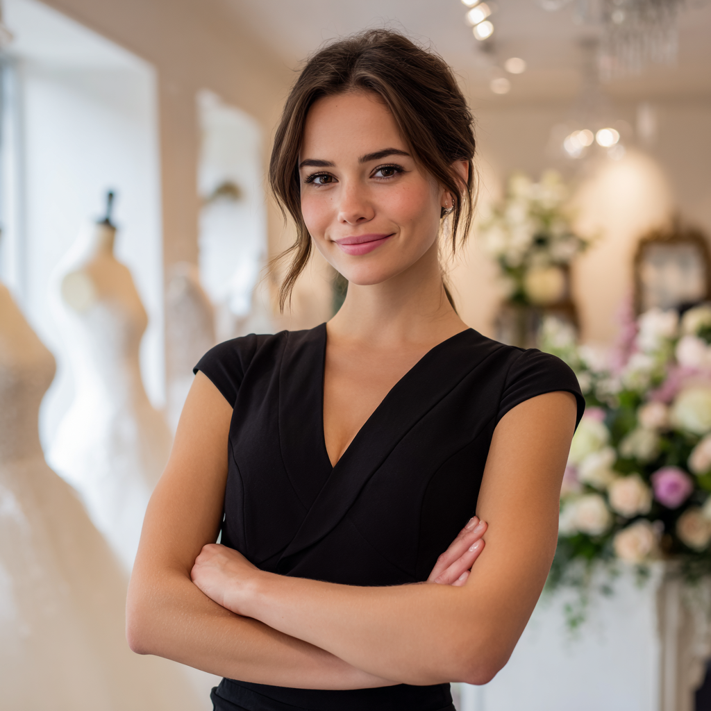 Une femme amusée se tenant debout les bras croisés | Source : Midjourney