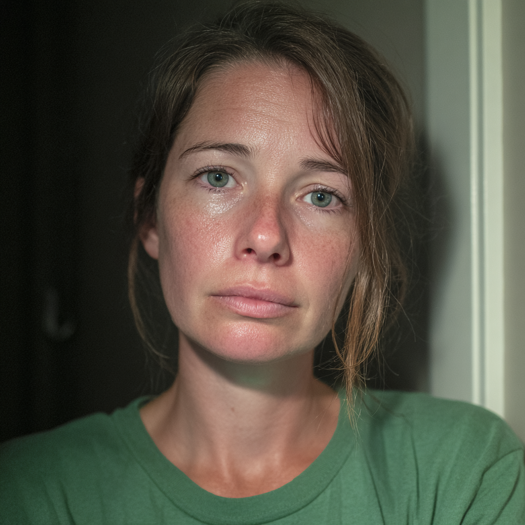 Gros plan sur une femme émue | Source : Midjourney