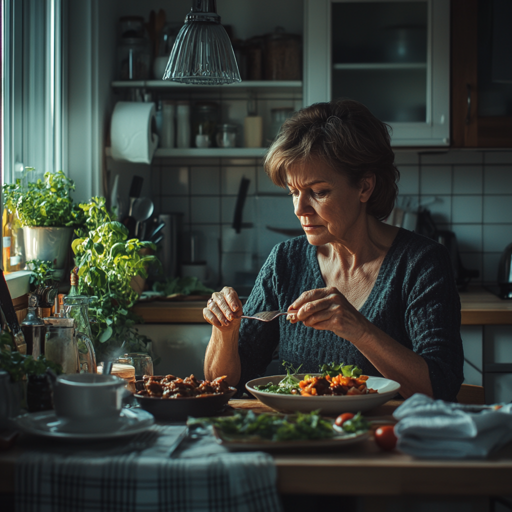 Une femme en train de manger | Source : Midjourney