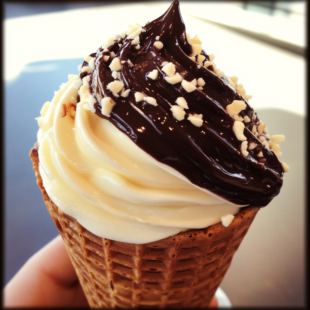Une personne tenant un cornet de glace | Source : Midjourney