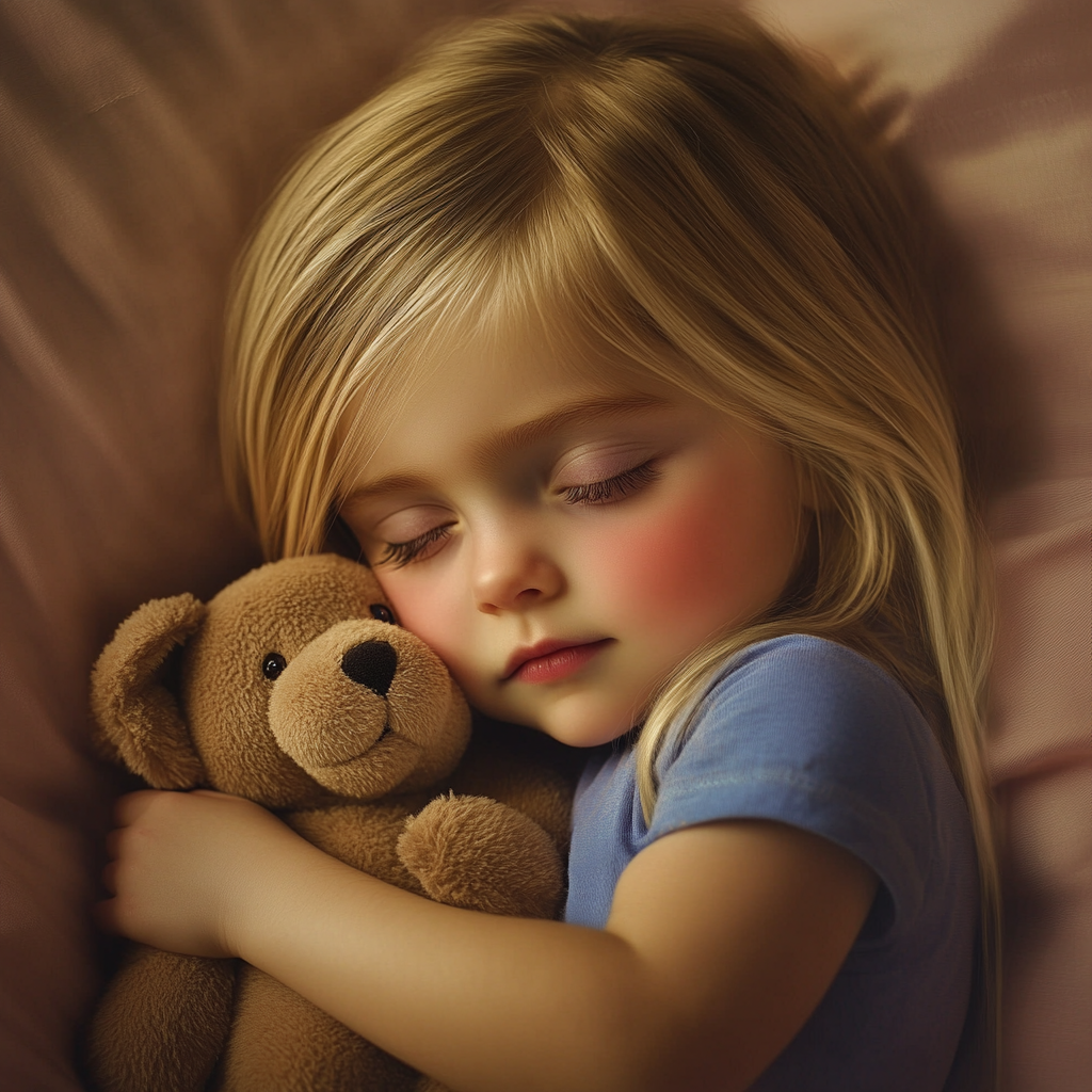Une petite fille endormie | Source : Midjourney