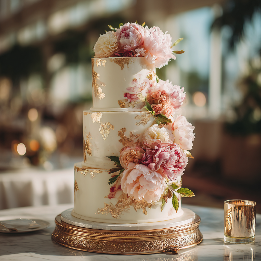 Un gâteau de mariage personnalisé | Source : Midjourney