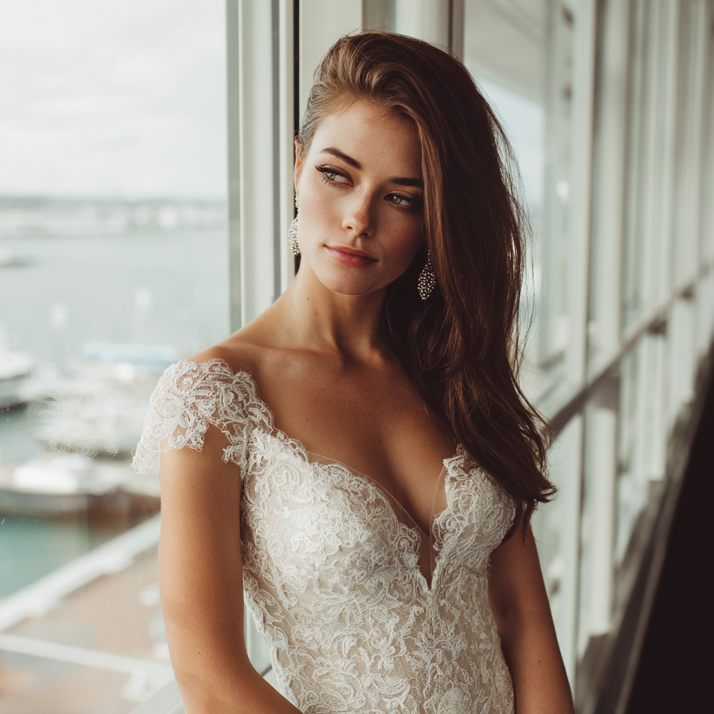 Une mariée portant une robe en dentelle | Source : Midjourney