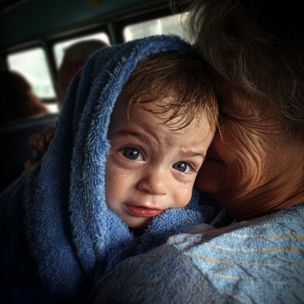 Une femme tenant un bébé | Source : Midjourney