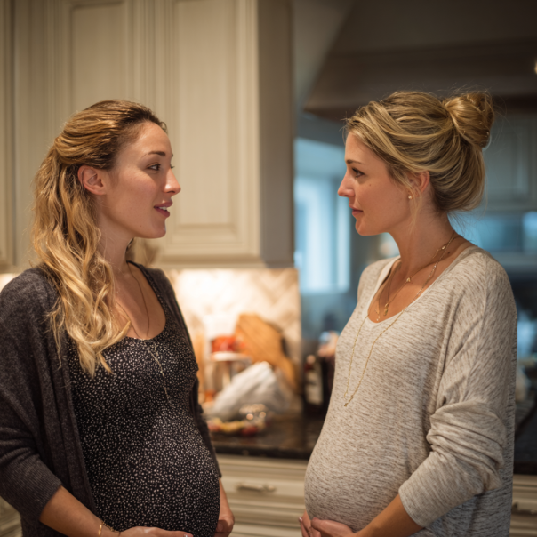 Deux femmes enceintes en train de discuter | Source : Midjourney