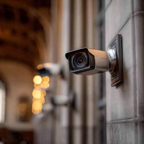 Caméras installées dans un hall d'entrée | Source : Midjourney