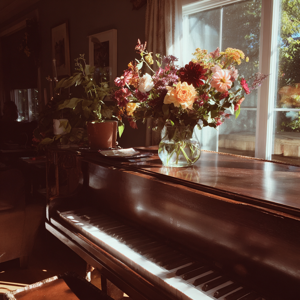 Un piano dans un salon | Source : Midjourney