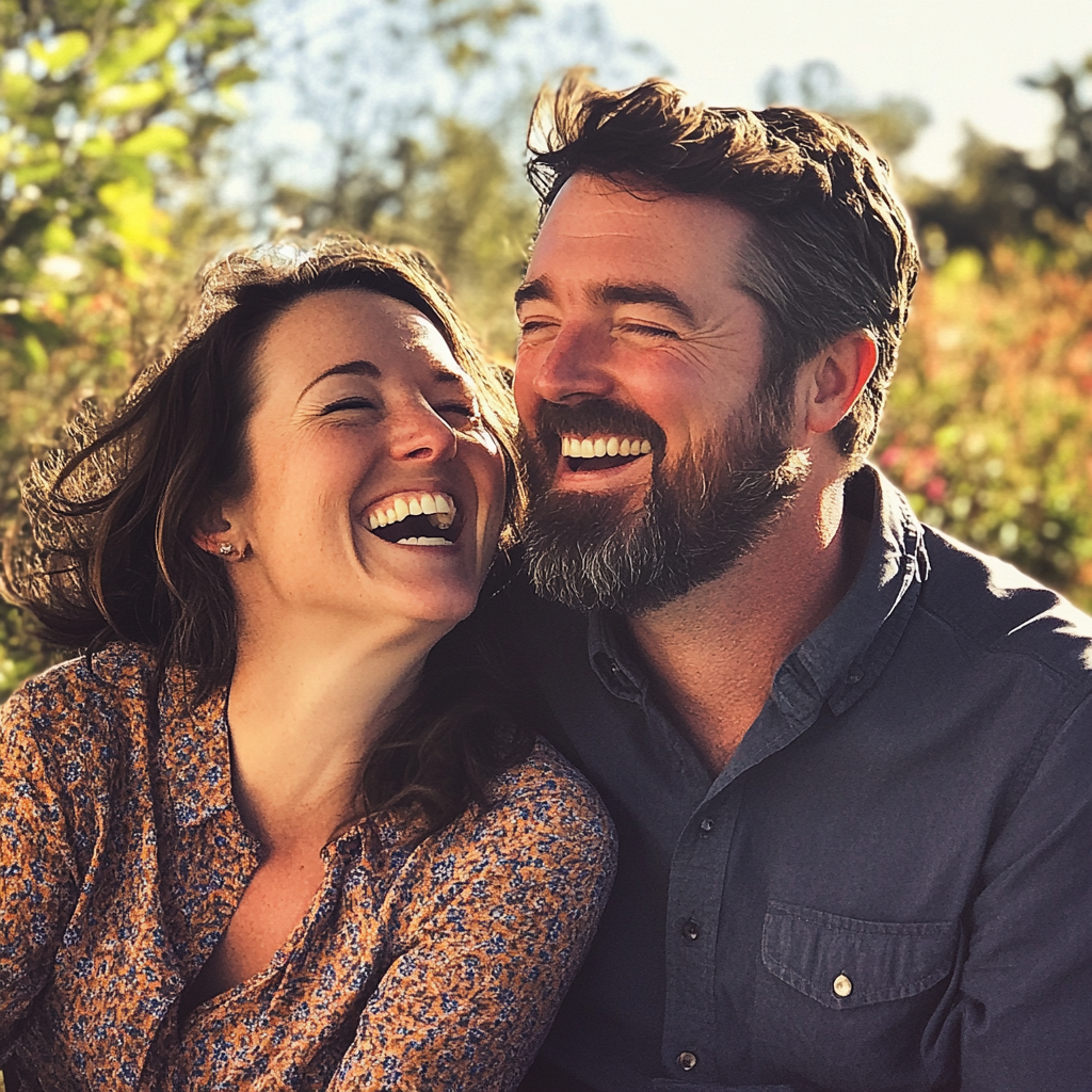 Un couple qui rit | Source : Midjourney