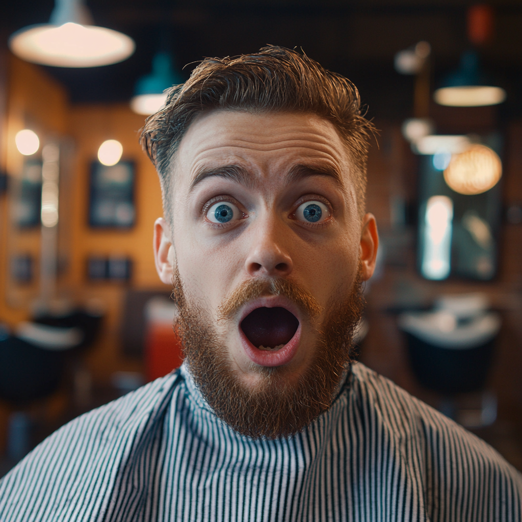 Un barbier choqué | Source : Midjourney