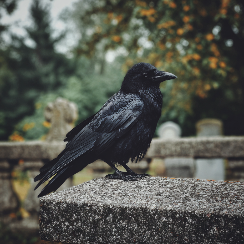 Un corbeau dans un cimetière | Source : Midjourney
