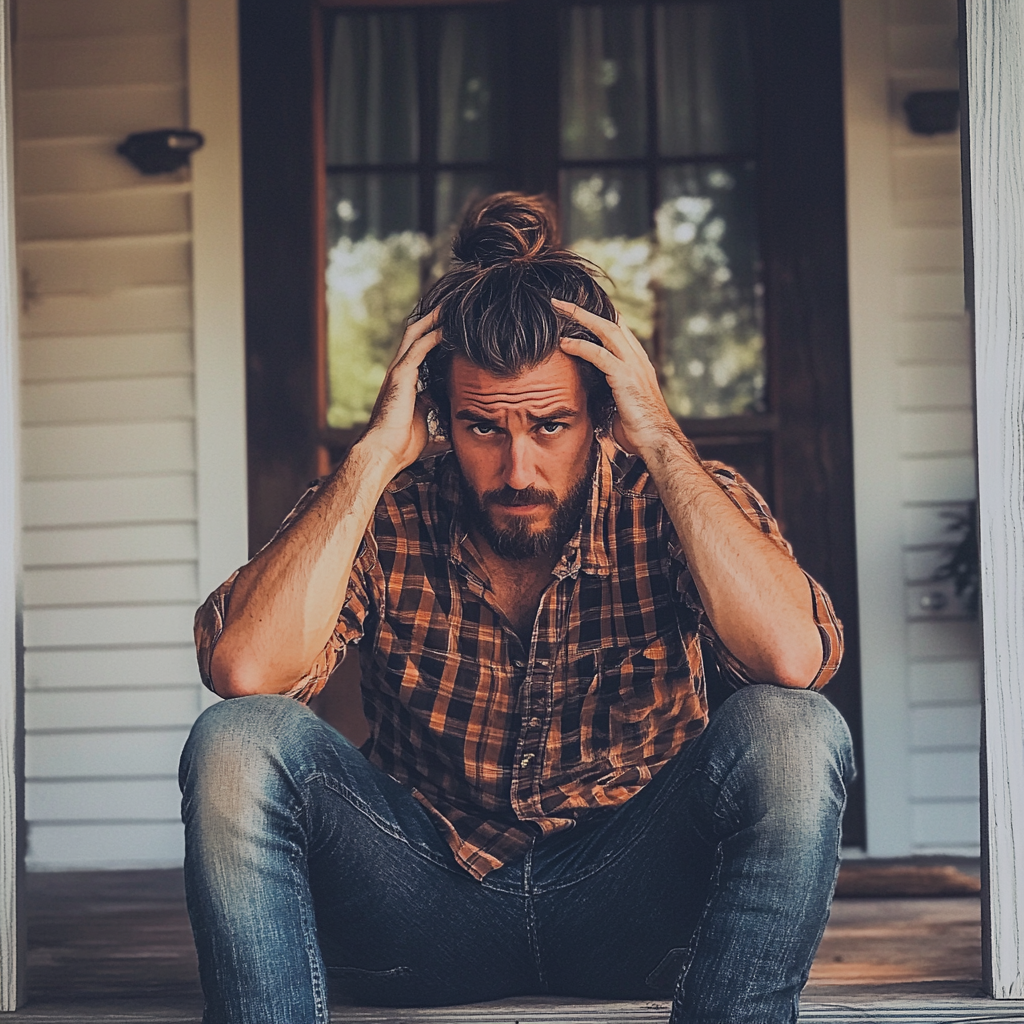 Un homme avec les mains sur la tête | Source : Midjourney