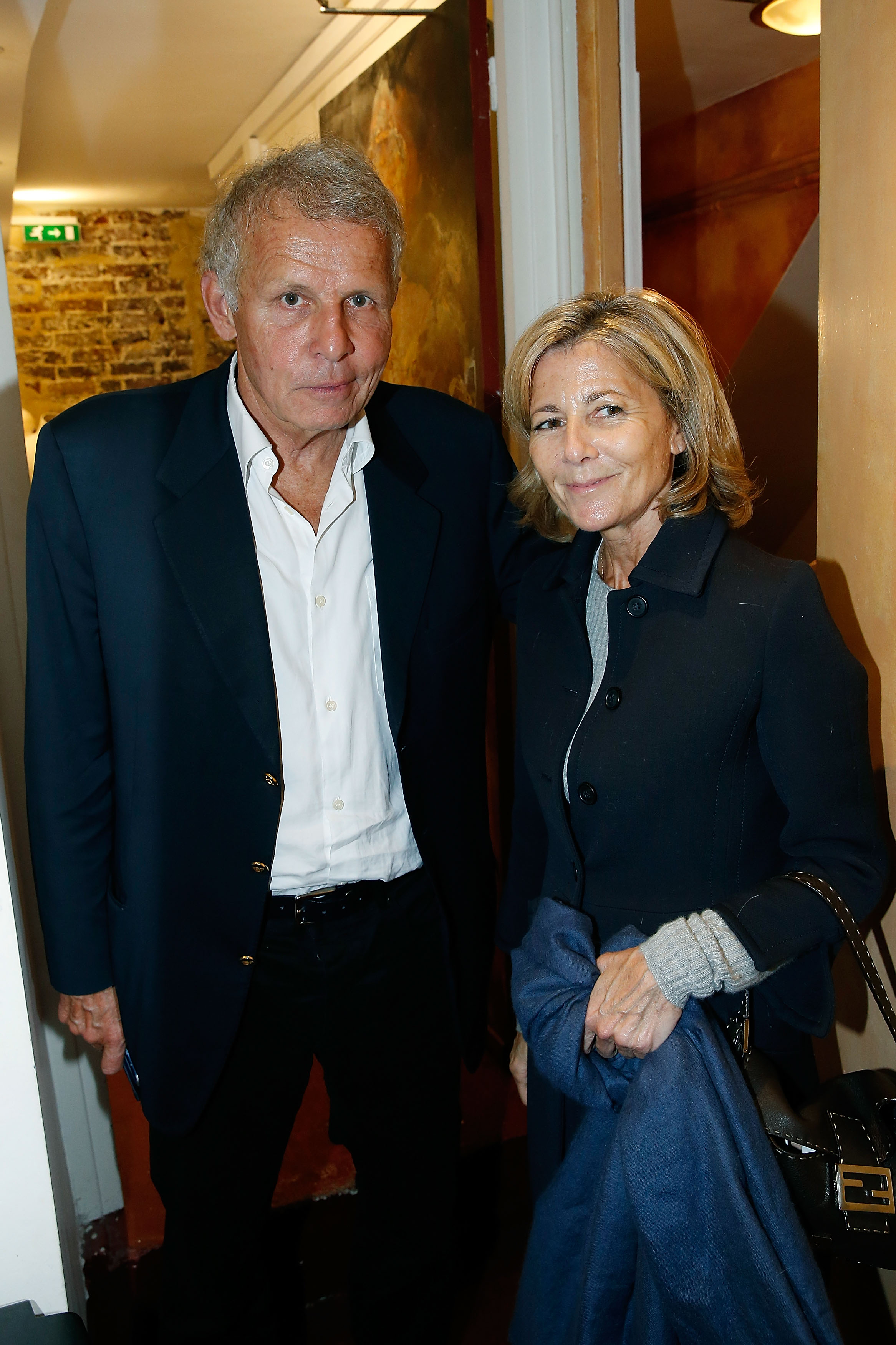 Patrick Poivre d'Arvor et Claire Chazal assistent à la pièce de théâtre Derniere "Garde Partagee" au Théâtre de la Gaite le 4 juin 2016 à Paris, France I Source : Getty Images
