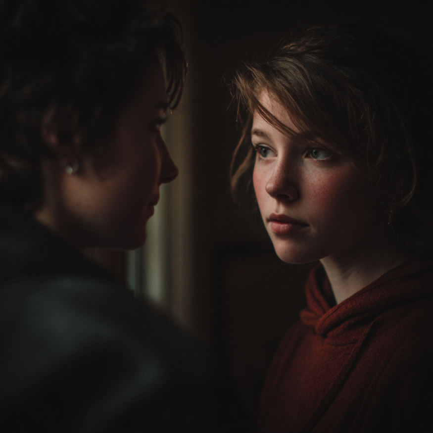 Deux femmes qui parlent | Source : Midjourney