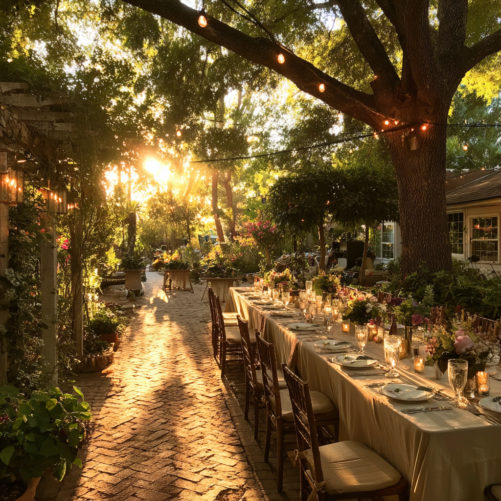 Un cadre de mariage dans l'arrière-cour | Source : Midjourney