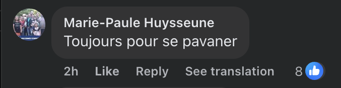 Commentaire d'internaute sur l'apparition d'Emmanuel et Brigitte Macron à Nice | Source : capture réseaux sociaux